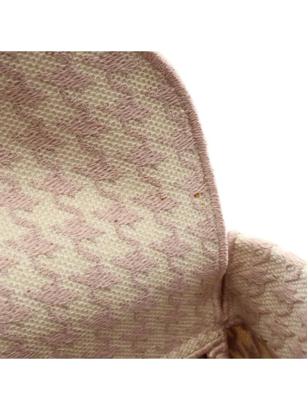 Dior Handbag Lady D-lite Houndstooth 2-Way Pink Ivory Canvas Tote